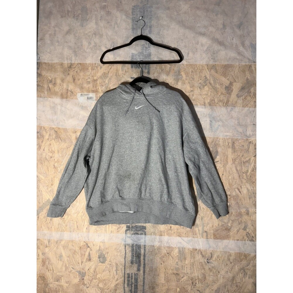 Nike Center Swoosh Hoodie Size XL Gray Travis Scott Middle Logo Streetwear